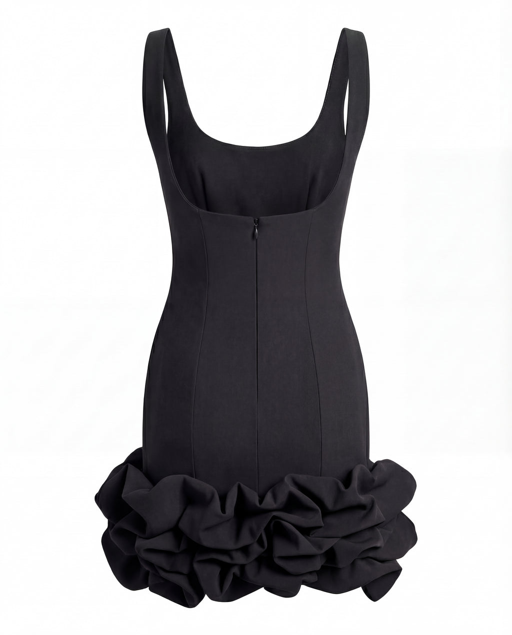 Black Evelyn Ruffle Mini