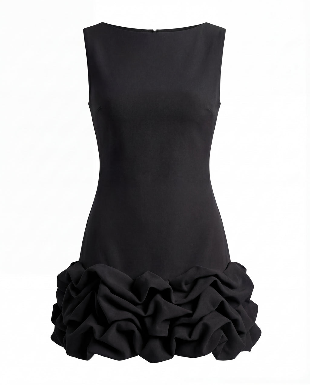 Black Evelyn Ruffle Mini